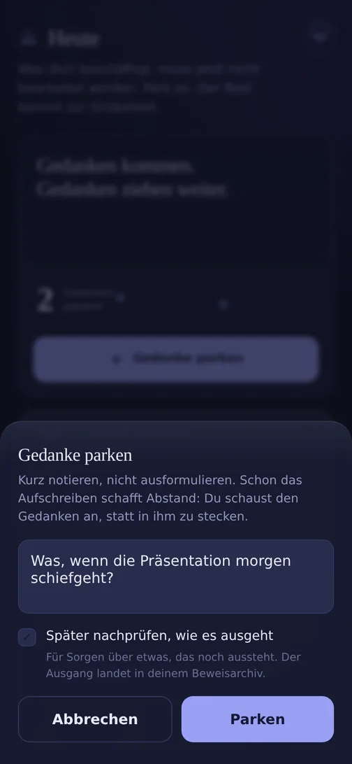 LetBe-App: einen Gedanken parken